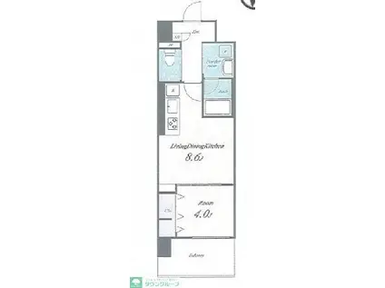 BENIMACHI ONE(1LDK/4階)の間取り写真