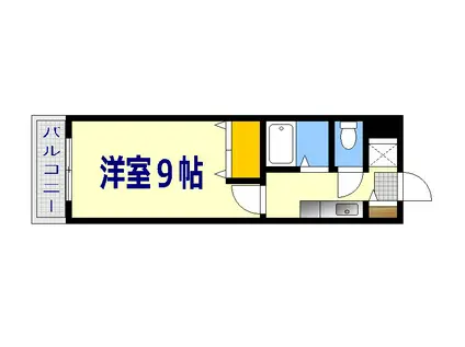 アーバン西白島(1K/4階)の間取り写真