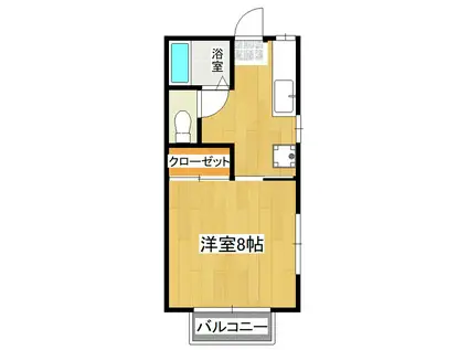 ヴァンワードII(1K/2階)の間取り写真