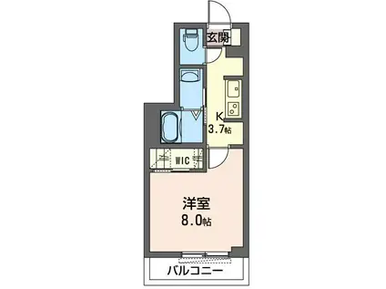 ラ フォンテーヌ(1K/3階)の間取り写真