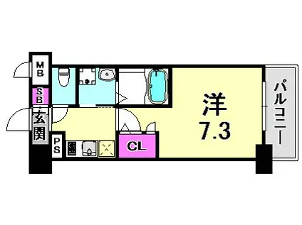 エヴァステージ神戸六甲(1K/5階)の間取り写真