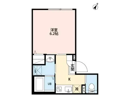 ROBOT HOME 東浦和II(1K/1階)の間取り写真