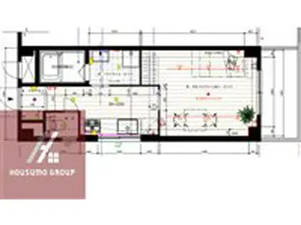 オークフロント(1K/5階)の間取り写真