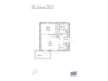 BLANCCOURT武蔵小山(1DK/2階)の間取り写真