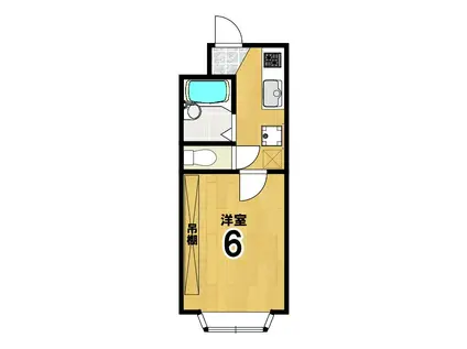 サンコーポハットリ(1K/4階)の間取り写真