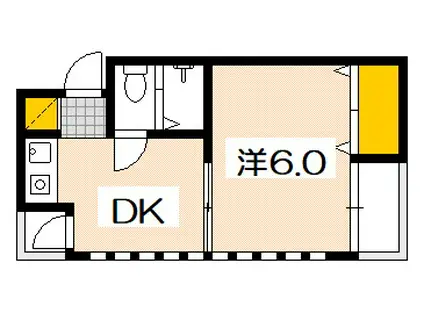 WINDY1990(1DK/2階)の間取り写真