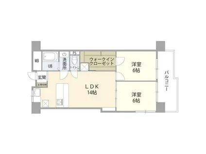 レック芝公園(2LDK/4階)の間取り写真