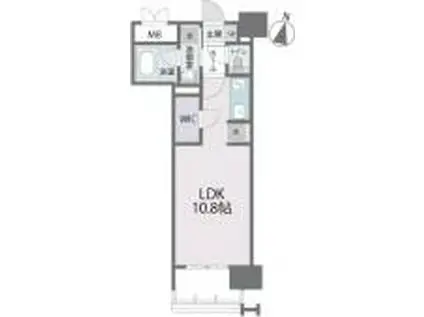 RJR百年橋(ワンルーム/14階)の間取り写真