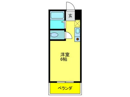 スカイ南花台(ワンルーム/7階)の間取り写真