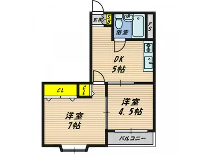 プレアール千林(2DK/3階)の間取り写真
