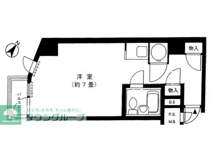 御苑ハイム(ワンルーム/6階)の間取り写真