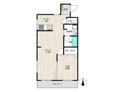 煉瓦館AVENIR(1LDK/1階)の間取り写真