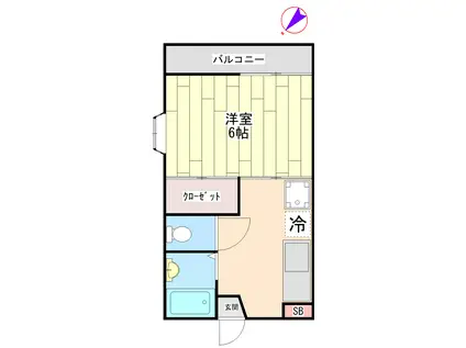 サンロイヤル壱番館A(1K/2階)の間取り写真