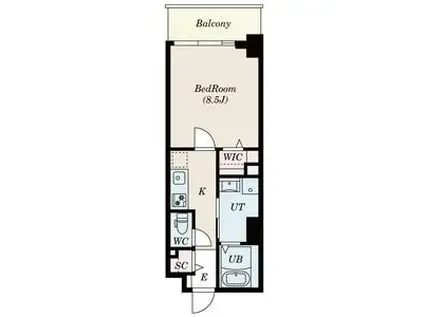 フレンシア西宮北口(1K/6階)の間取り写真