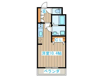 アルベルーチェ八幡(ワンルーム/1階)の間取り写真