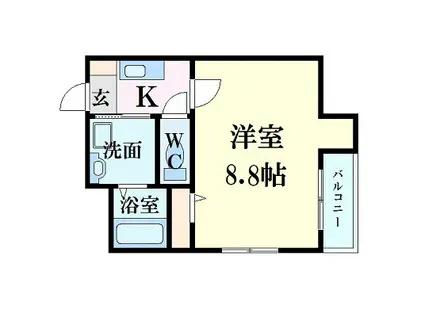 キャッスル大手町(1K/2階)の間取り写真