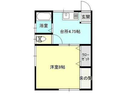 コーポホワイト(1K/2階)の間取り写真