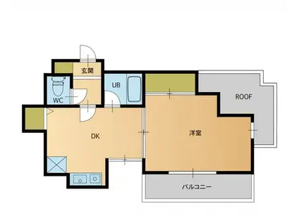 ネオパレス名島(1DK/4階)の間取り写真