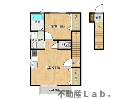 ベル・ルミエール(1LDK/2階)の間取り写真