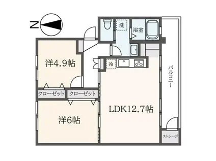 鹿島団地3-2(2LDK/4階)の間取り写真