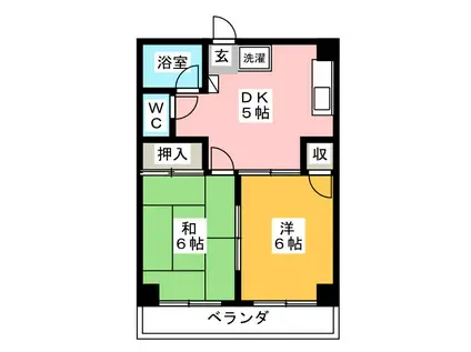 第二稲付ハイツ(2DK/3階)の間取り写真