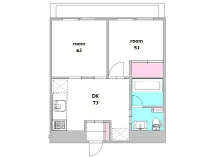 西蒲田スカイハイツ(2DK/2階)の間取り写真