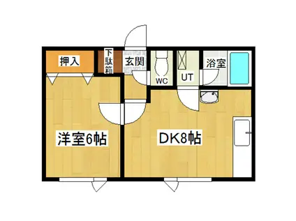 スメバミヤコ(1LDK/2階)の間取り写真