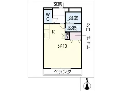 ヴォールYS(ワンルーム/1階)の間取り写真