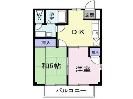 エルコート華(2DK/1階)の間取り写真