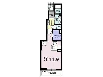 レヤリーライフI(ワンルーム/1階)の間取り写真