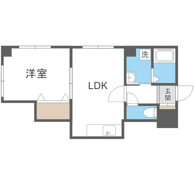 ブルメンブルグ(1DK/4階)の間取り写真