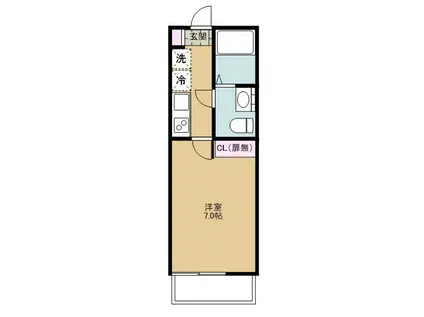 アイランドレジデンス西大宮(1K/1階)の間取り写真