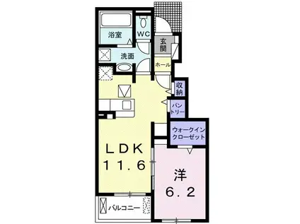 メゾン・モンレーヴI(1LDK/1階)の間取り写真