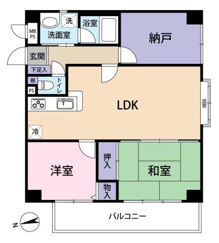 ライオンズマンション明石西江井ヶ島(2SLDK/4階)の間取り写真