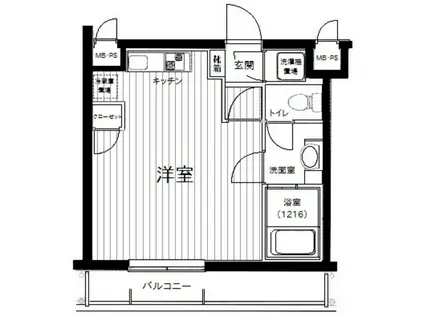 ガラ・シティ大井町駅前(ワンルーム/3階)の間取り写真