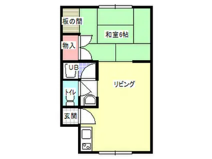 リトルキャッスル(1DK/1階)の間取り写真