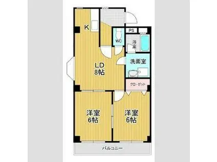 レビュート徳重(2LDK/1階)の間取り写真