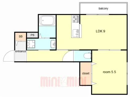 HEBEL MAISON A(1LDK/1階)の間取り写真