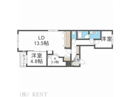 山の手パークハイツ(2LDK/2階)の間取り写真