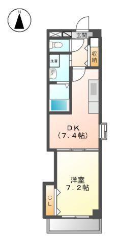 ARSA上飯田(1DK/3階)の間取り写真