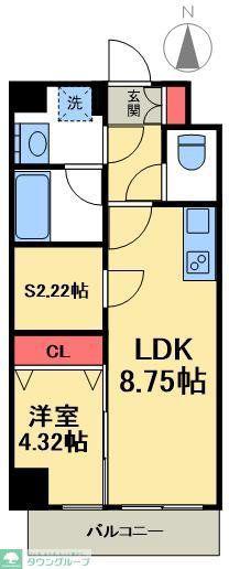 アイル プレミアム東京西新井(1LDK/9階)の間取り写真