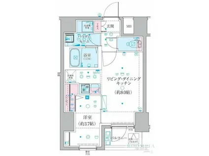 GENOVIA椎名町(1LDK/5階)の間取り写真