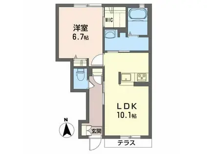 エトワール リセ I(1LDK/1階)の間取り写真