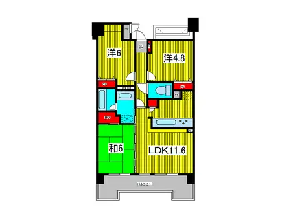 レクセルプラザ西川口(3LDK/6階)の間取り写真