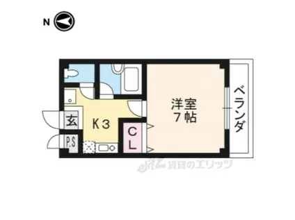 エトワール クレールⅠ(1K/3階)の間取り写真