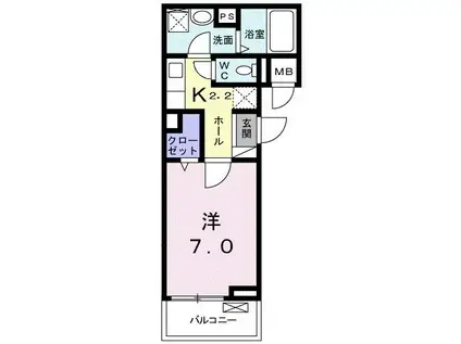 エクセル寿(1K/2階)の間取り写真
