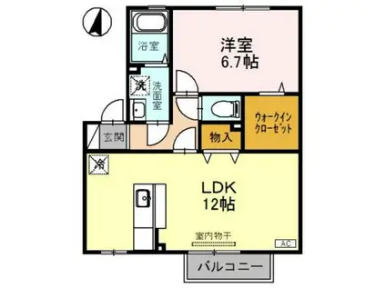 ロミオ・グレース A棟(1LDK/2階)の間取り写真