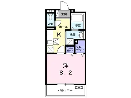 N・Sグランデ(1K/1階)の間取り写真