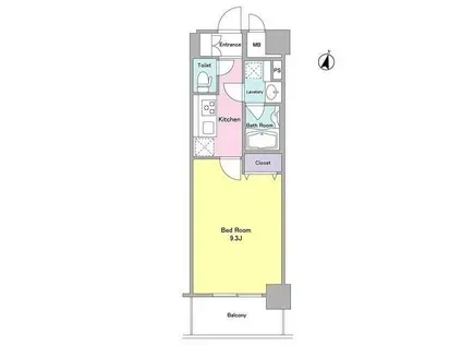 ラポール両国(1K/3階)の間取り写真