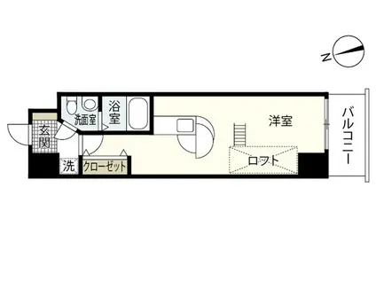 S-FORT鶴見町(ワンルーム/6階)の間取り写真